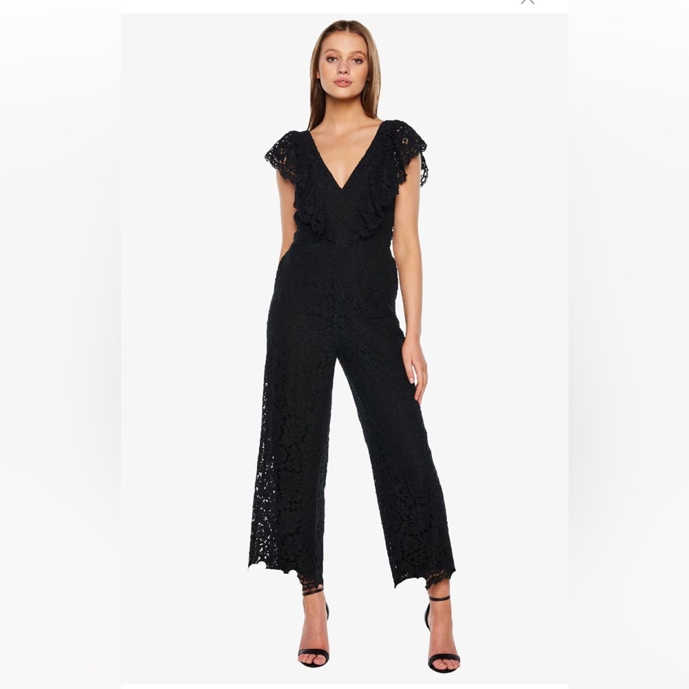 Bardot Malia Black Lace Jumpsuit size Small